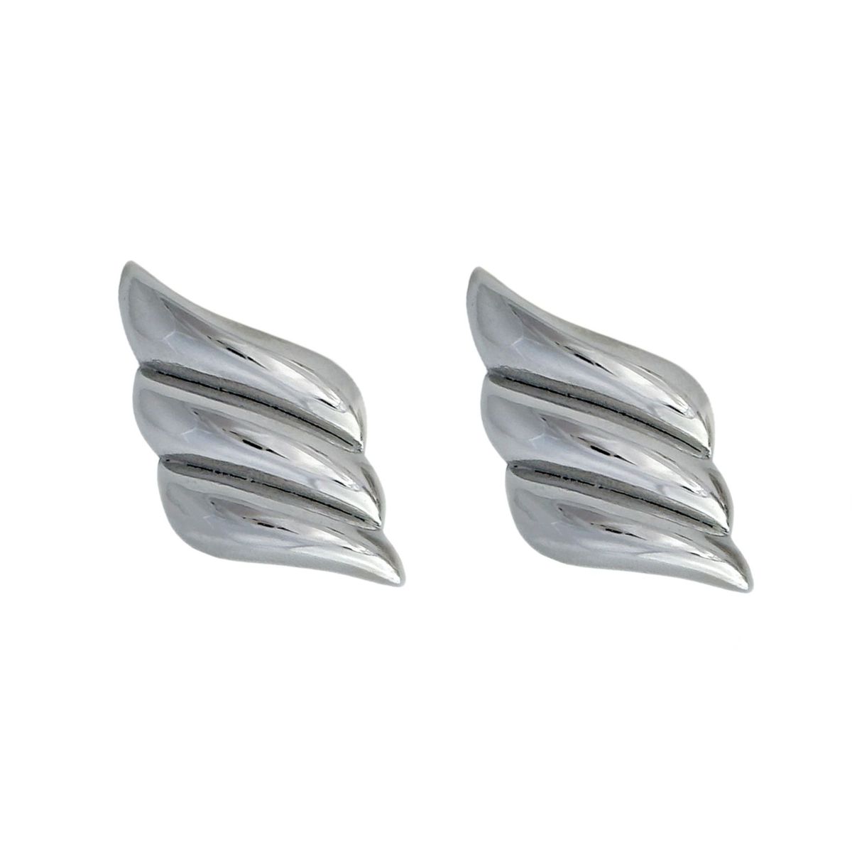 Real Gold Electroplated Titanium Steel VINTAGE Pointed Flamingo Wing Earrings_ipsvogv.com