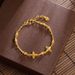 Four Leaf Clover And Five Flower Vietnamese Sand Gold Bead Bracelet With Niche Design That Never Fades, Brass Alloy_ipsvogv.com