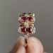 Medieval Jewelry Heavy Industry Ring Women's Instagram Style Gold Plated Brushed Light Luxury Set With Diamonds, Unique_ipsvogv.com