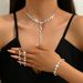 Women’s Jewelry Set Fashion Jewelry Wholesale Jewelry Set Women's Fashion Wedding Tassel Silver Necklace Set_ipsvogv.com