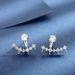 S925 Silver Women's Earrings Crescent Moon With Adjustable Height And Multiple Wearing Methods 50 Points Moissanite Earrings_ipsvogv.com