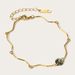 Natural Stone Braided Small Flower Titanium Steel Bracelet Necklace Gold Plated Non Fading African Turquoise Sweet Set Decoration_ipsvogv.com