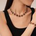 Retro light luxury style diamond round geometric flower-shaped clavicle chain bracelet combination_ipsvogv.com