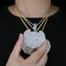 New Large-sized Letter Road Runna Pendant Full Of Diamond Electric Gold Men's Hip-hop Accessories_ipsvogv.com