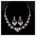 High-end Rhinestone Flower Bridal Two-piece Accessories Wedding Jewelry Set Necklace_ipsvogv.com