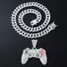 Hip Hop Alloy Full Diamond Game Machine Pendant Cuban Chain Necklace Nightclub Personalized Bounce Di Decoration_ipsvogv.com