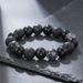 Hot Selling Volcanic Stone Snowflake Stone Bead Bracelet Men's Retro 12/10/8mm Elastic Bead Couple Bracelet_ipsvogv.com