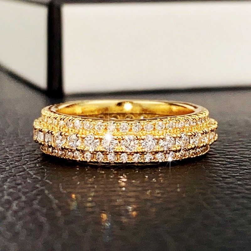 Women's Jewelry Ring, Exaggerated Luxury, Unisex Ring, Copper Plated Platinum Inlaid Zircon Jewelry_ipsvogv.com