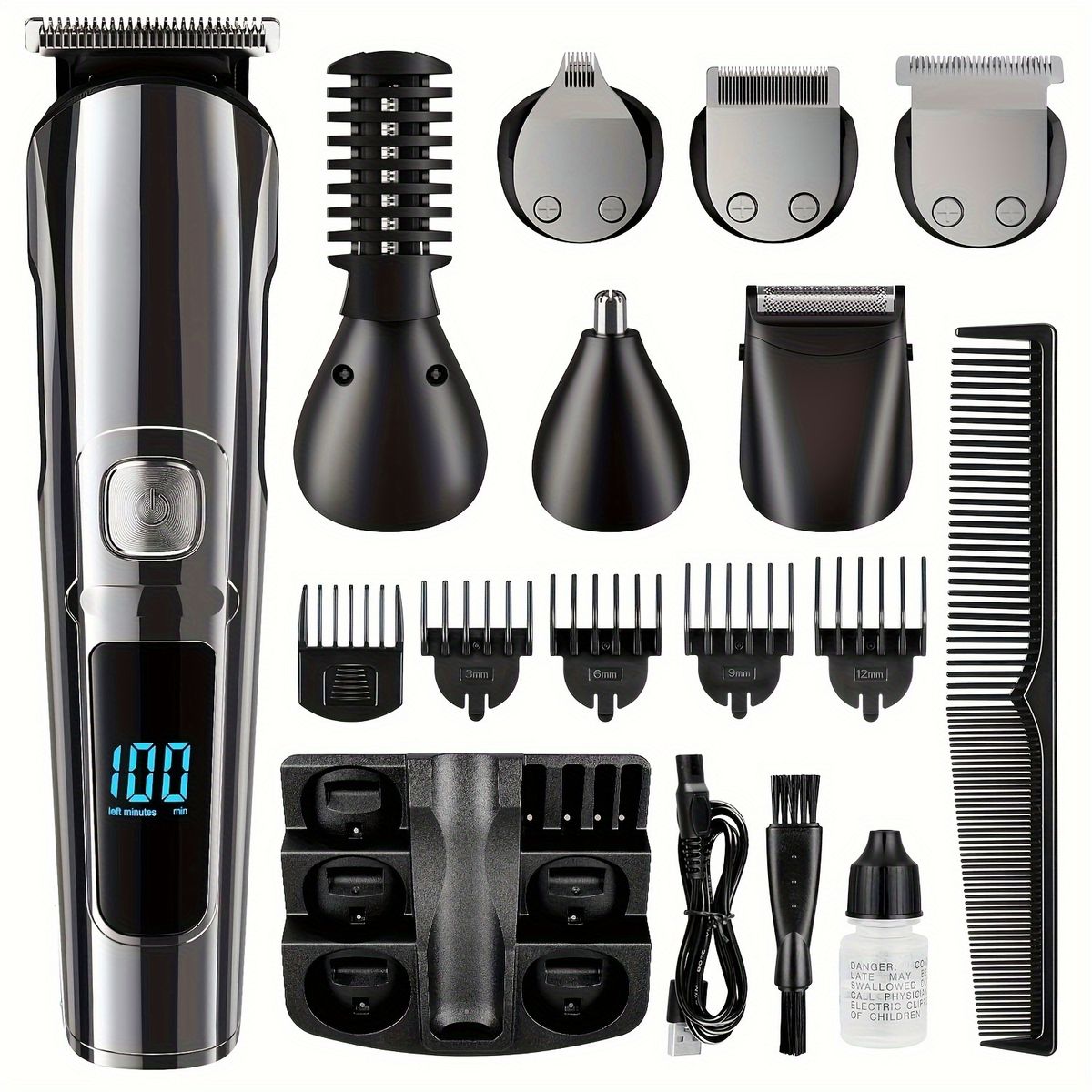 Beard Trimmer for Men, Electric Razor Hair Trimmer, Cordless Hair Clippers Shavers for Men, Mens Grooming Kit for Nose Mustache Body Facial,_ipsvogv.com