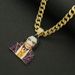 Hip hop cosplay three-dimensional diamond inlaid clown pendant necklace trendy men street dance nightclub Cuban chain_ipsvogv.com