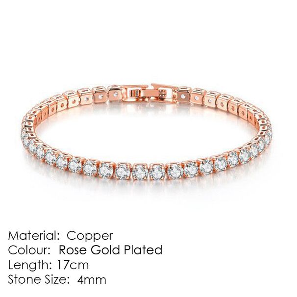 Popular Tennis Women's Zircon Plated Real Gold Hand Jewelry Full Of Dia Bracelet S5650_ipsvogv.com