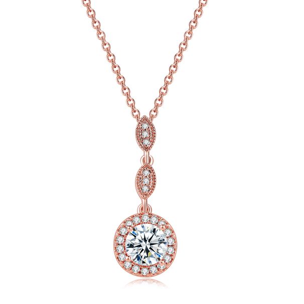 Unisex hot selling jewelry Fashion pendant necklace Popular zircon rose gold plated accessories_ipsvogv.com