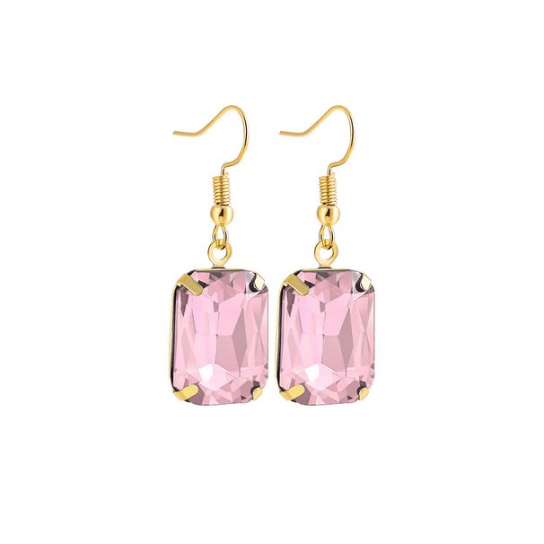 Women's Summer Niche Simple Ladies Earrings Square Color Zircon Earrings High End Earrings_ipsvogv.com