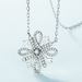new Snowflake Brilliant Colored Gemstone Necklace Female S925 Silver Fully Inlaid With Shining White Zirconium Clavicle Chain Fashion_ipsvogv.com