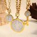 Gold Plated Angel Coin & Key Necklace - Stainless Steel Minimalist Jewelry For Women_ipsvogv.com