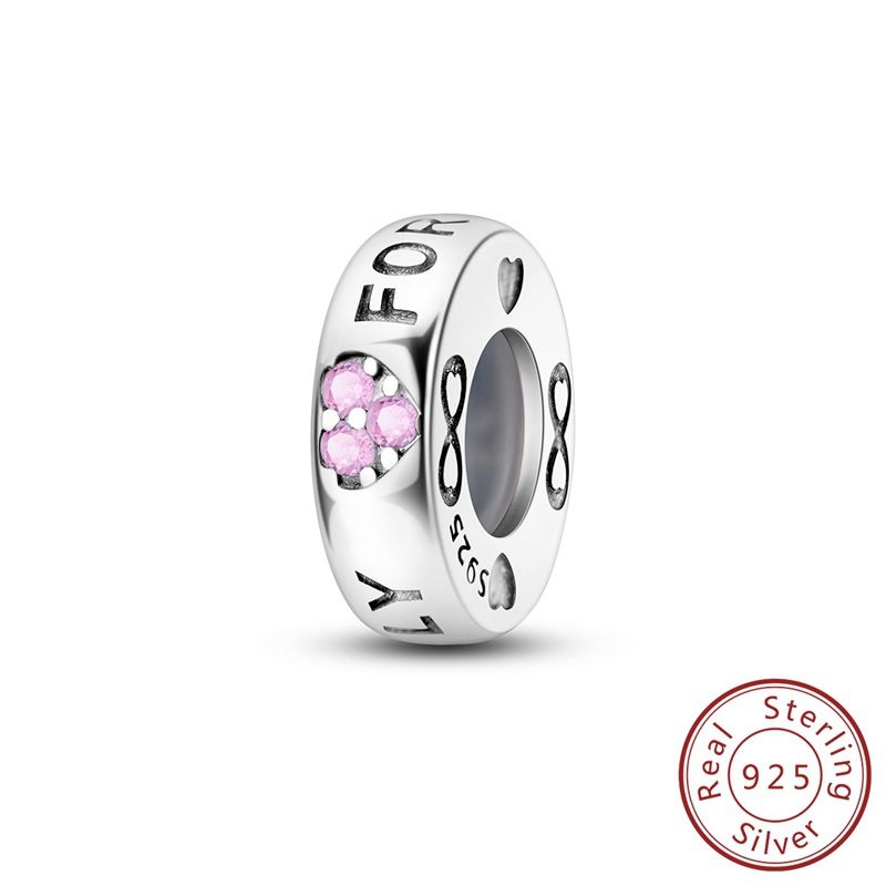 Women's Jewelry 925 Sterling Silver Eternal Heart Shaped Rubber Plug Fixed Clip Positioning Buckle Charm Beaded DIY Jewelry Accessories_ipsvogv.com