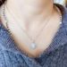 Cao Shi's Korean Edition Exquisite Mosang Stone Necklace, Super Sparkling Round Live Dangle, Simple and Light_ipsvogv.com