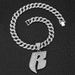 Men's Punk Style Accessories Personalized Jewelry Hip Hop Full Diamond Letter B Pendant With 15mm Cuban Necklace_ipsvogv.com