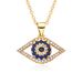 Popular Jewelry Titanium Steel Clavicle Chain Colorful Zircon Eye Pendant Devil's Eye Necklace_ipsvogv.com