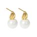 S925 silver pearl stud earrings female niche popular electroplated gold plated design sense earrings_ipsvogv.com