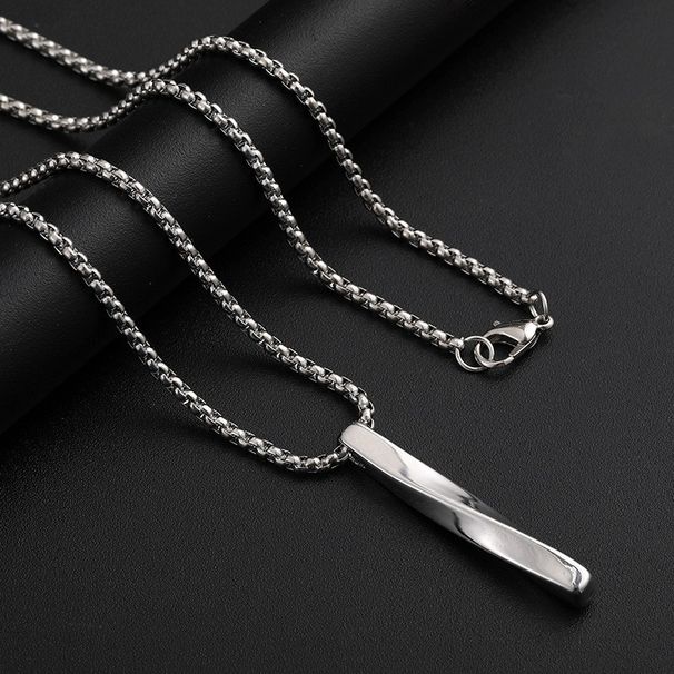 Internet celebrity spiral necklace men's trend ins simple personality hip hop men's pendant boys pendant titanium steel cool jewelry_ipsvogv.com