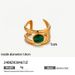 ins style obsidian stainless steel open ring female non fading natural stone titanium steel rings_ipsvogv.com
