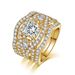 Fashion platinum plated three layer ring set Zircon micro inlaid ring female_ipsvogv.com