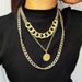 European And American Jewelry New Simple Multi-layer Fashion Versatile Relief Queen Portrait Pendant Alloy Necklace Women_ipsvogv.com
