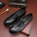 New wash vintage horse leather shoes a slip-on bean shoes men's shoes light luxury high-end straight leather shoes leather outsole_ipsvogv.com