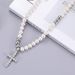 Simple Fashion Pendant Cross Pendant Inlaid With Diamonds Without Fading Titanium Steel Necklace Female Personality Pearl Jewelry Summer_ipsvogv.com