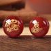 Natural red agate loose beads birth year bracelet with beads twelve Zodiac lettering gilding accessories diy bracelet_ipsvogv.com