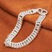 Pure Silver Bracelet Men, Handmade Horsewhip American Cuban Chain, Stylish Ins Style, Non-Fading, Gift For Boyfriend_ipsvogv.com