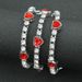 Hip hop personality peach heart red diamond patchwork necklace accessories trendy men and women's love neck collarbone_ipsvogv.com