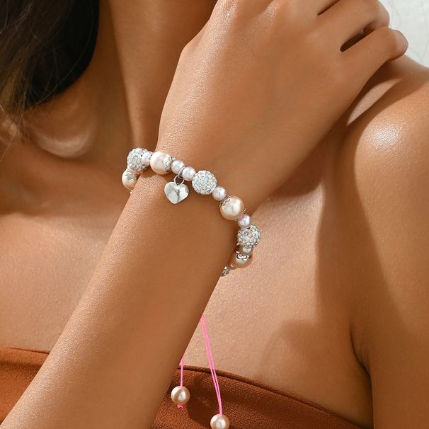 Minimalist style women's pearl niche love, high-end design, woven bracelet, versatile collection_ipsvogv.com