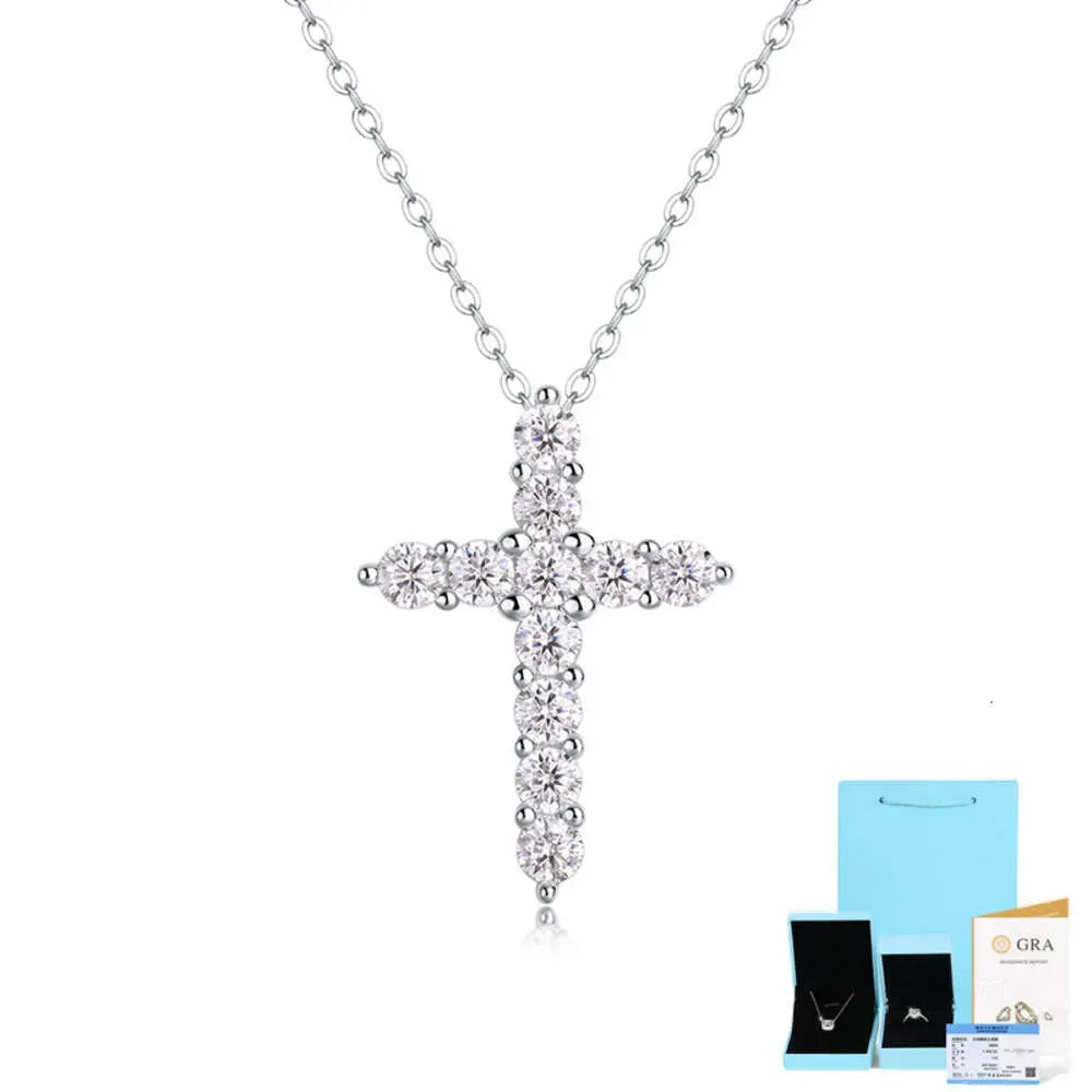 Moissanite Jewelry Cross Style Pendant Link S Sier Hip Hop Necklace for Woman Man_ipsvogv.com