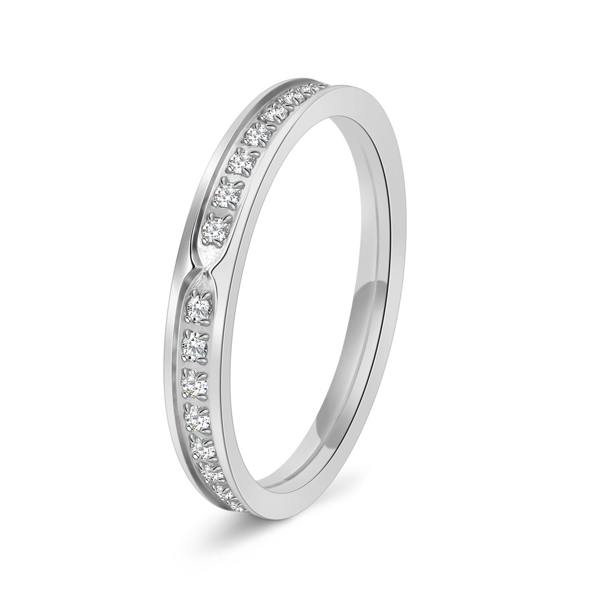 Women's Jewelry High End Stainless Steel Engagement Wedding Ring With Diamonds Jewelry Simple Ring_ipsvogv.com
