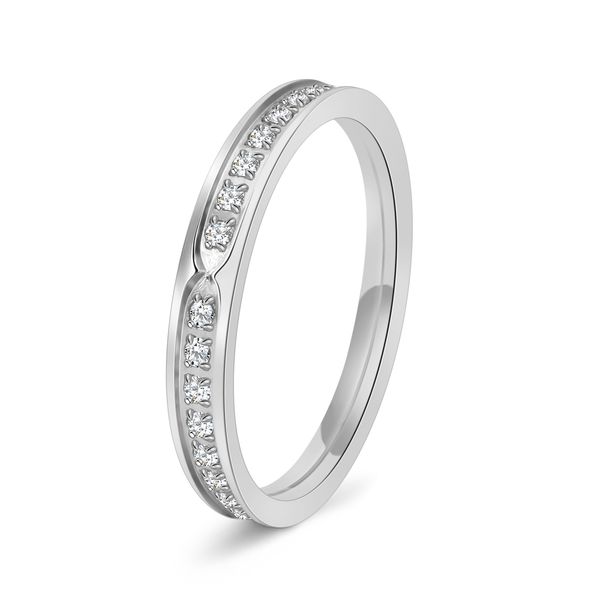 Women's Jewelry High End Stainless Steel Engagement Wedding Ring With Diamonds Jewelry Simple Ring_ipsvogv.com