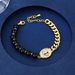 Wedding Language Design, High-end Fashion, Personalized Skeleton Black Agate Bracelet, Men's And Women's Accessories_ipsvogv.com