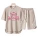Men's Clothing 2024 Waffle Casual Summer Suit Men's Loose Teen Short sleeved T shirt Shorts Handsome Two piece Suit_ipsvogv.com
