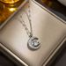 Western Empress Dowager Vivian Double Brand Full Diamond Zircon Moon Saturn Necklace ins Light Luxury Small Group_ipsvogv.com