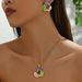Minimalist women's jewelry set with personalized inlaid earrings, versatile necklace, oiled craftsmanship, collarbone_ipsvogv.com