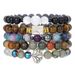 Faceted Gemstone Gray Moonlight Colorful Black Gallstone Lotus Bracelet Tiger Eye Stone Crystal Beads Yoga Stone Bracelet_ipsvogv.com