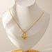 White Cat's Eye Stainless Steel Necklace - Gold Plated Snake Bone Chain For Women_ipsvogv.com