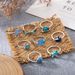 New Crab, Jellyfish, Starfish, Scallops, Marine Creatures, Oil Droplets, Turquoise 9-piece Set Ring_ipsvogv.com