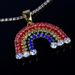 INS Diamond-encrusted Rainbow Necklace Women's Simple Niche Elegant Cloud Image Clavicle Chain Pendant Jewelry_ipsvogv.com