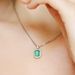 Cao Shi's New Rectangular Emerald Zircon Necklace Colorful Treasure Pendant Women's Necklace Ornament_ipsvogv.com