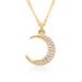 Women’s Jewelry Set Fashion Electroplated Brass Moon And Star Necklace Bohemian Zircon Niche Micro Inlaid Cast Clavicle Necklace_ipsvogv.com