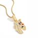 Unisex New Cartoon Rabbit Pendant Hip Hop Personality Trend Men's Micro Inlaid T Square Zircon Hip Hop Necklace_ipsvogv.com
