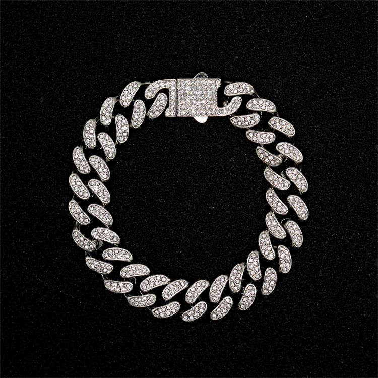Hip-Hop Stainless Steel Cuban Chain Men's Fashion Bold Square Buckle Bracelet_ipsvogv.com