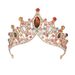 Baroque colored diamond retro atmosphere crown wedding bride headdress dress necklace three piece wedding jewelry_ipsvogv.com